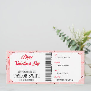 Valentines Day Konsertbiljett Event För Honom Henn Inbjudningar