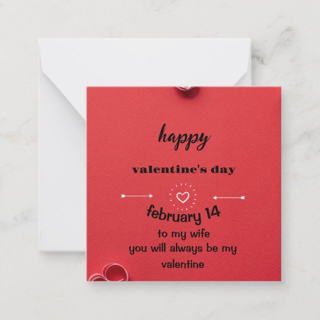Valentines day-kort anteckningskort (Framsida)