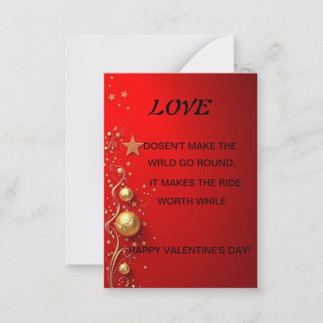 Valentines day-kort anteckningskort (Framsida)