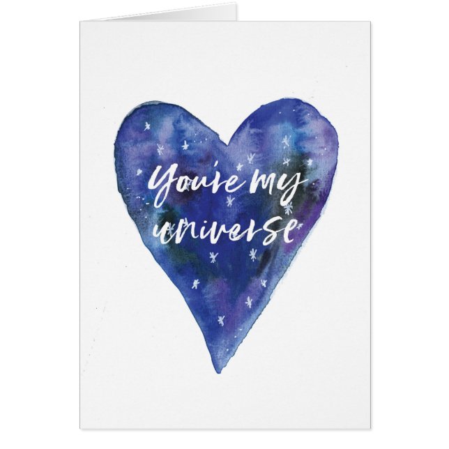 Valentines day kort, du är mitt universum hälsningskort (Framsidan)