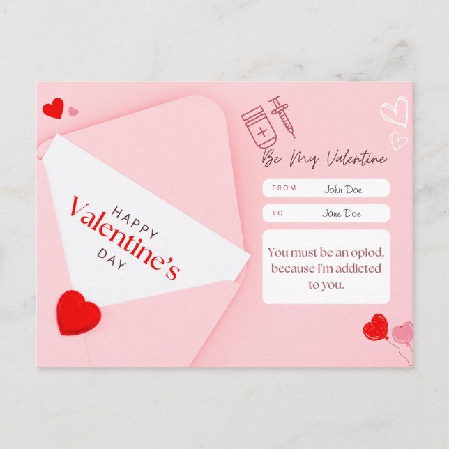 Valentines day-kort - farmakologi Thyssen 2 Helg Vykort (Framsida)