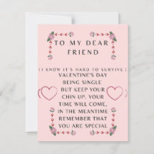 Valentines day-kort för en enda vän