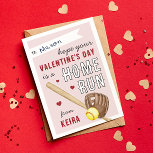 Valentines day-kort för hemmet Springa Softball Cl Inbjudningar