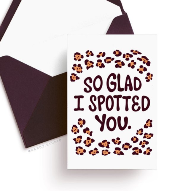 Valentines day-kort för honom kort (Valentines romantic card for boyfriend, "So glad I spotted you" modern typography)
