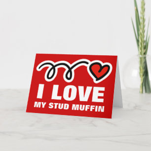 Valentines day-kort för manar I kärlek stam muff Helgkort