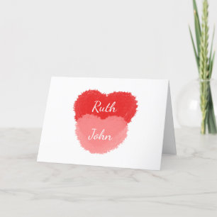 Valentines day-kort för vattenfärgshjärrar Personl Helgkort