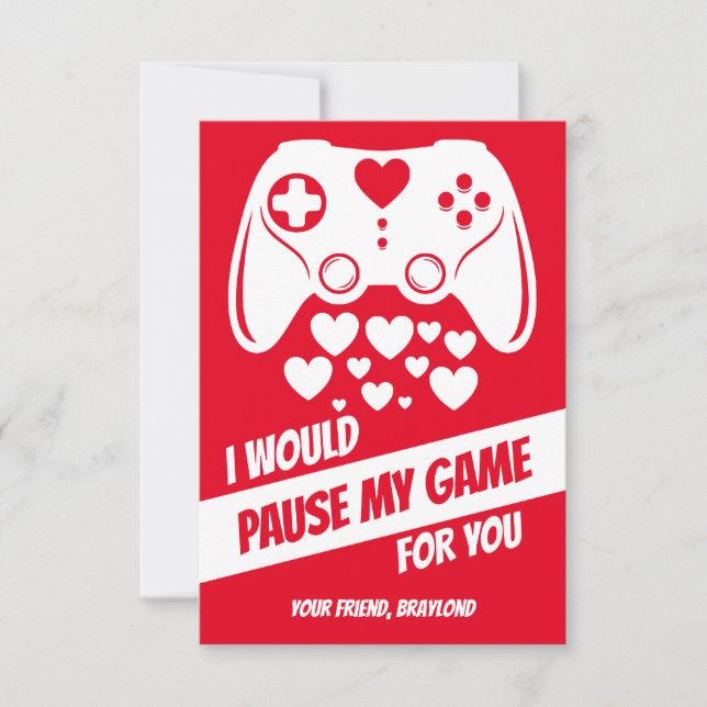 Valentines day-kort för videospel (Framsida)