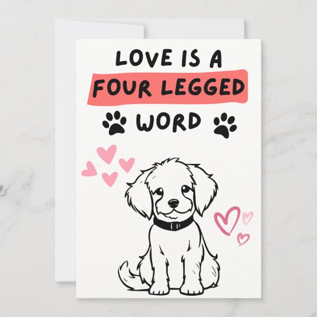 Valentines day-kort från Hund för henne Julkort (Framsida)
