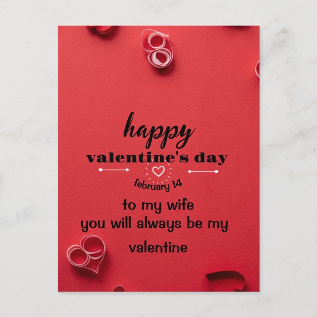 Valentines day-kort helg vykort (Framsida)
