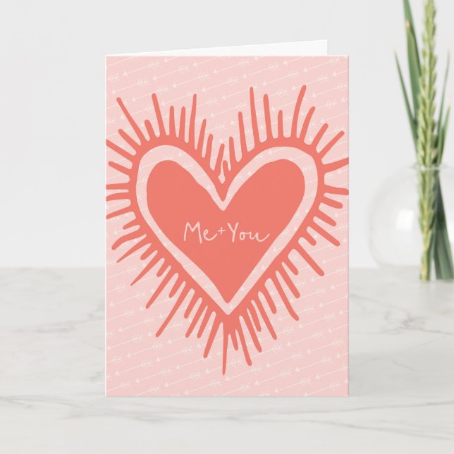 Valentines day-kort, jag + ditt hjärtkort helgkort (Framsida)