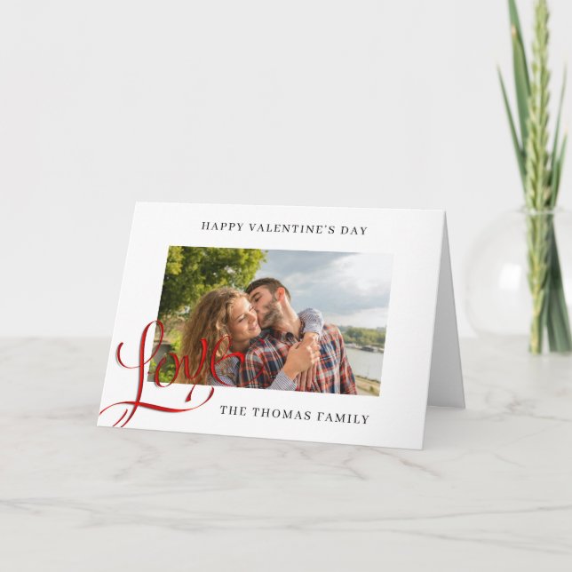 Valentines day-kort med Kärlek-kalligrafi Inbjudan (Framsida)