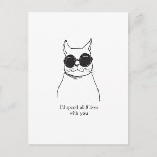 Valentines day-kort med kattpun helg vykort