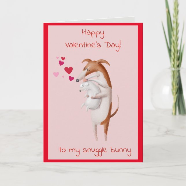 Valentines day-kort till min slungbunny Hund Helgkort (Framsida)