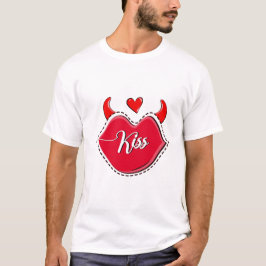 Valentines day kyssdesign för par t shirt