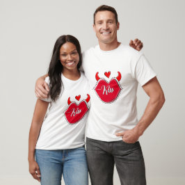 Valentines day kyssdesign för par t shirt