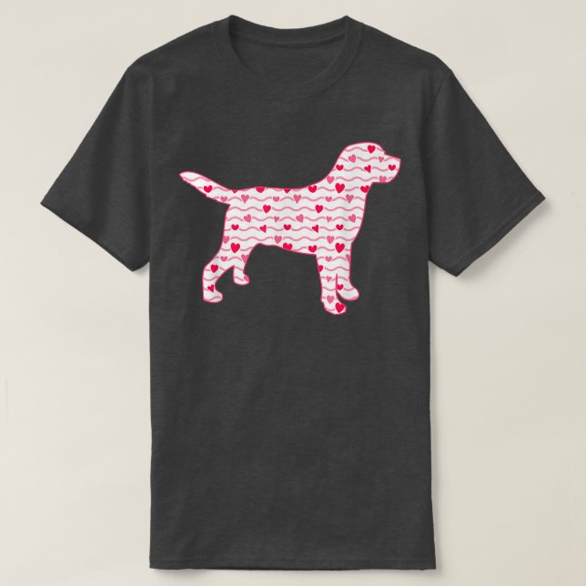 Valentines day Labrador Hund Hearts Hund Puppy  T Shirt (Design framsida)