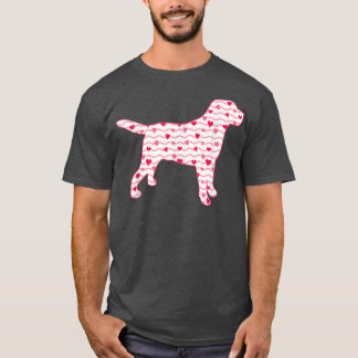 Valentines day Labrador Hund Hearts Hund Puppy  T Shirt