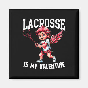 Valentines day Lacrosse Älskare Funny Cupid Lcross Magnet