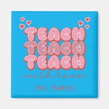 Valentines day Lärare Teach med Kärlek Hearts Rosa