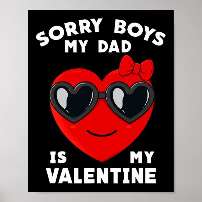 Valentines day Ledsen Boys My Pappa är min Valenti Poster (Framsidan)