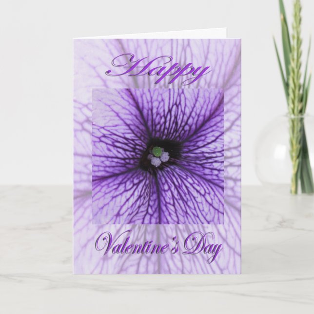 Valentines day Lila Blommar Helgkort (Framsida)