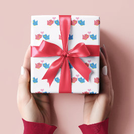 Valentine's Day Love Birds Pattern Wrapping Paper Presentpapper