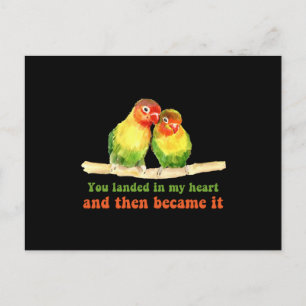 Valentines day Love birds Pencil Teckning Vykort