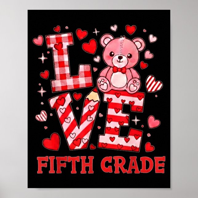 Valentine's Day Love Fifth Grade Teacher  Poster (Framsidan)