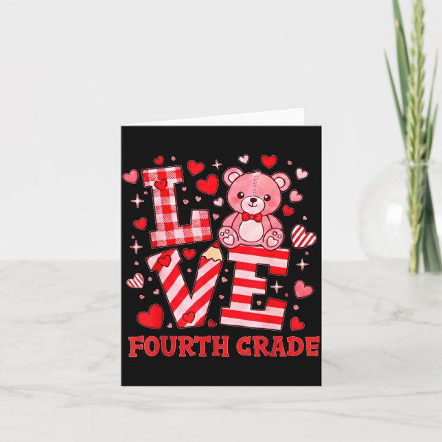 Valentine's Day Love Fourth Grade Teacher  Kort (Framsida)