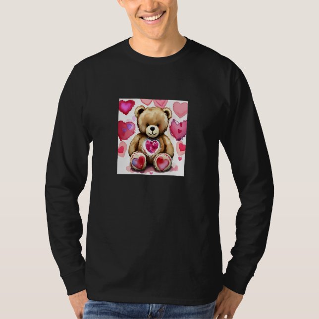 Valentine's Day Love Heart Bear Teddy Girlfriend F T Shirt (Framsida)