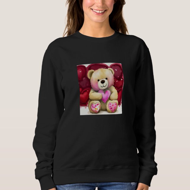 Valentine's Day Love Heart Bear Teddy Girlfriend F T Shirt (Framsida)