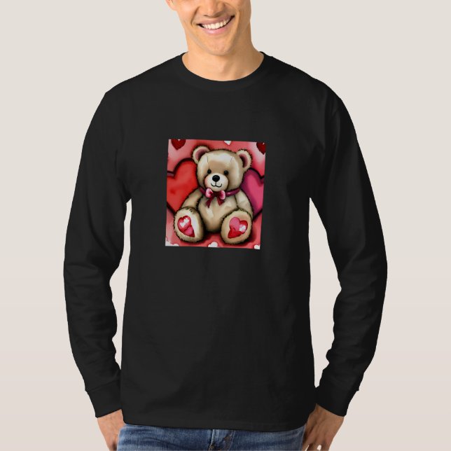Valentine's Day Love Heart Bear Teddy Girlfriend F T Shirt (Framsida)