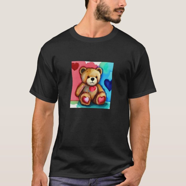 Valentine's Day Love Heart Bear Teddy Girlfriend F T Shirt (Framsida)