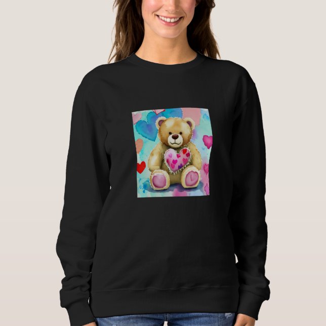 Valentine's Day Love Heart Bear Teddy Girlfriend F T Shirt (Framsida)