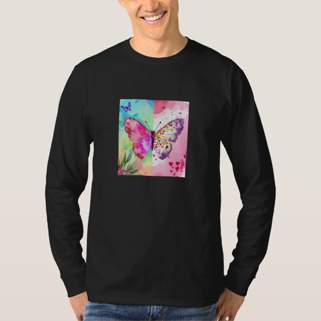 Valentine's Day Love Heart Butterfly Girlfriend Fi T Shirt (Framsida)