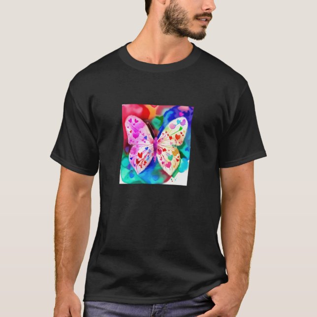 Valentine's Day Love Heart Butterfly Girlfriend Fi T Shirt (Framsida)