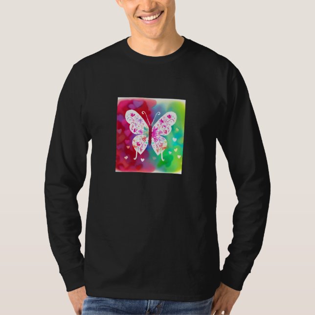 Valentine's Day Love Heart Butterfly Girlfriend Fi T Shirt (Framsida)