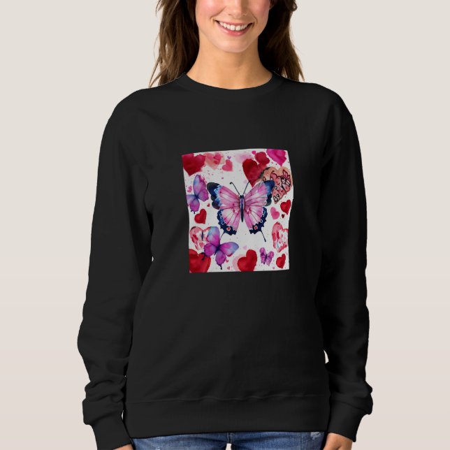 Valentine's Day Love Heart Butterfly Girlfriend Fi T Shirt (Framsida)