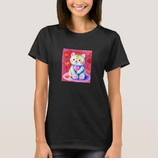Valentine's Day Love Heart Cat Teddy Girlfriend Fi T Shirt