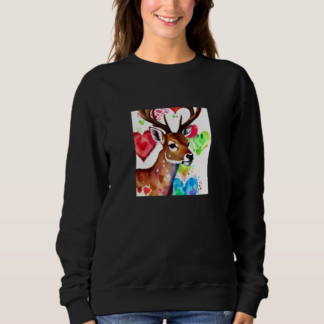 Valentine's Day Love Heart Cute Deer Girlfriend Fi T Shirt (Framsida)