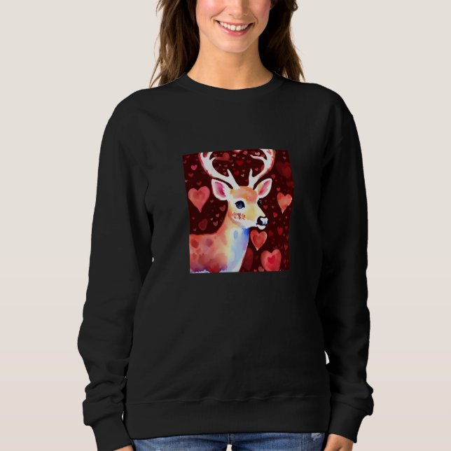 Valentine's Day Love Heart Cute Deer Girlfriend Fi T Shirt (Framsida)