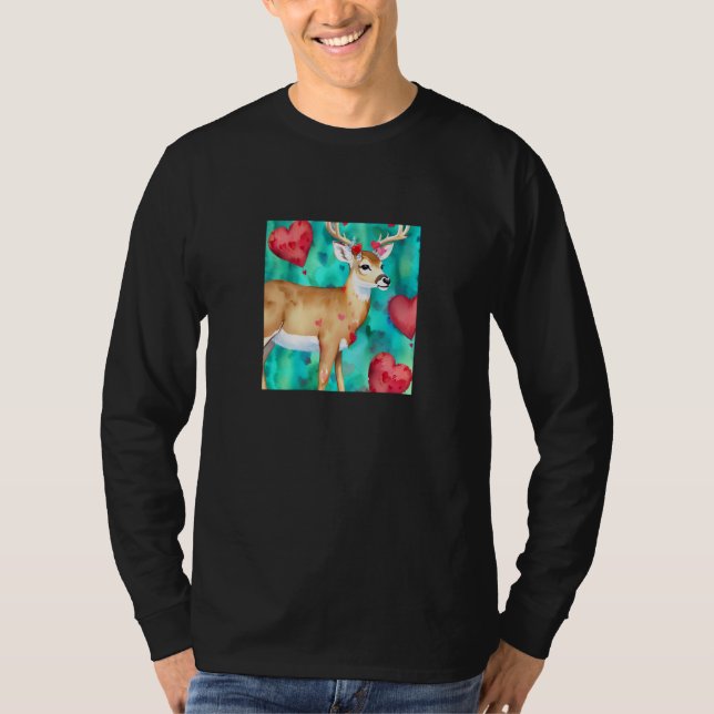 Valentine's Day Love Heart Cute Deer Girlfriend Fi T Shirt (Framsida)
