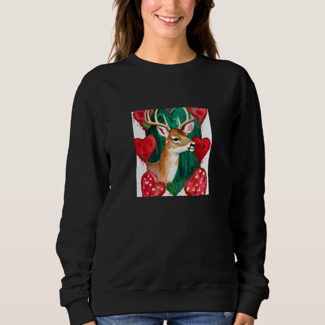 Valentine's Day Love Heart Cute Deer Girlfriend Fi T Shirt (Framsida)
