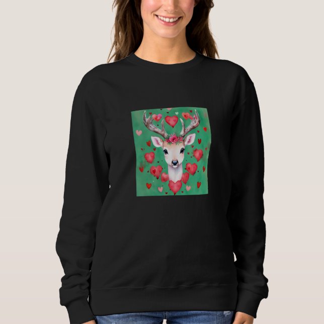 Valentine's Day Love Heart Cute Deer Girlfriend Fi T Shirt (Framsida)