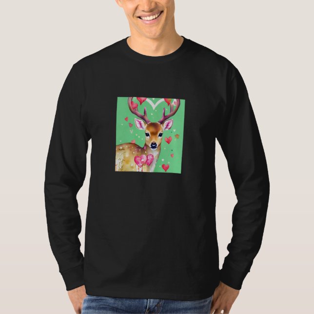 Valentine's Day Love Heart Cute Deer Girlfriend Fi T Shirt (Framsida)