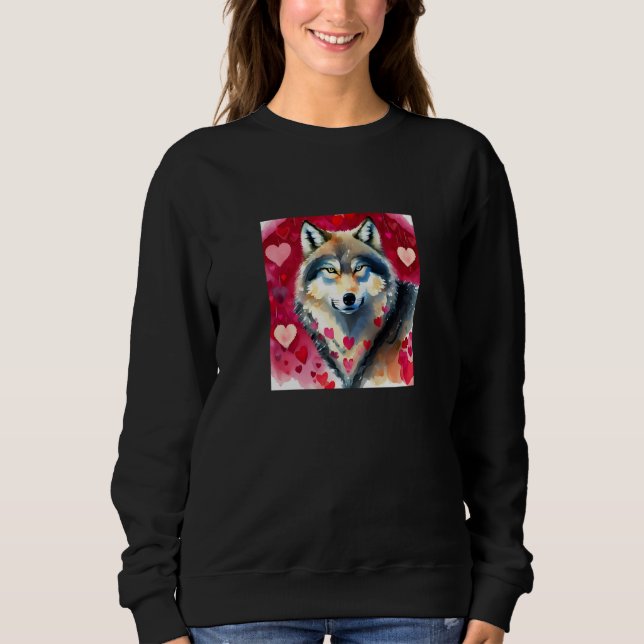 Valentine's Day Love Heart Cute Wolf Girlfriend Fi T Shirt (Framsida)