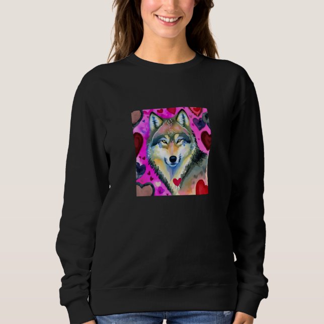 Valentine's Day Love Heart Cute Wolf Girlfriend Fi T Shirt (Framsida)