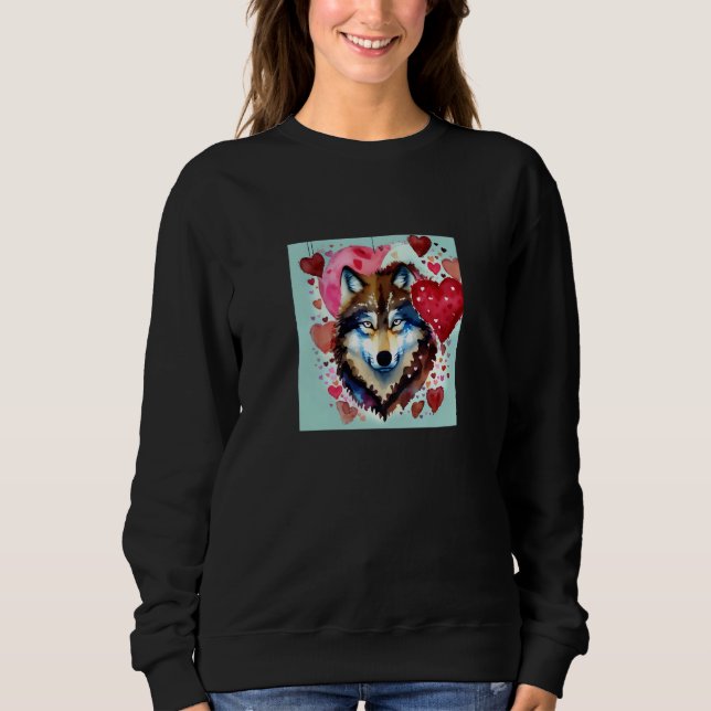 Valentine's Day Love Heart Cute Wolf Girlfriend Fi T Shirt (Framsida)