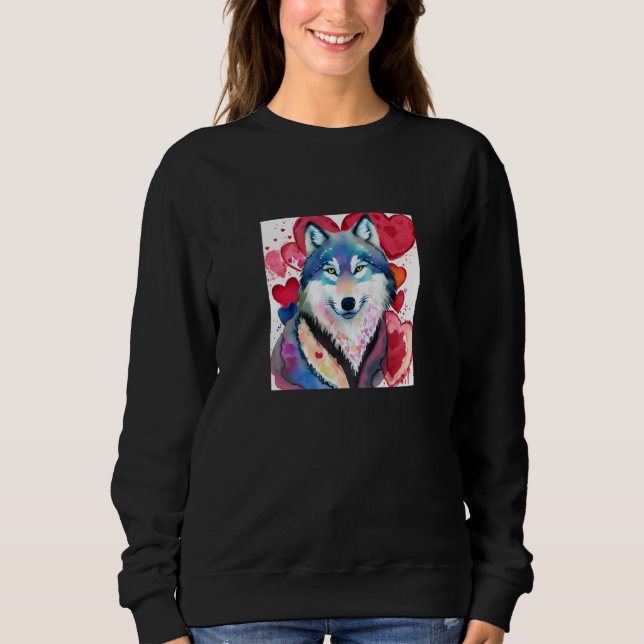 Valentine's Day Love Heart Cute Wolf Girlfriend Fi T Shirt (Framsida)