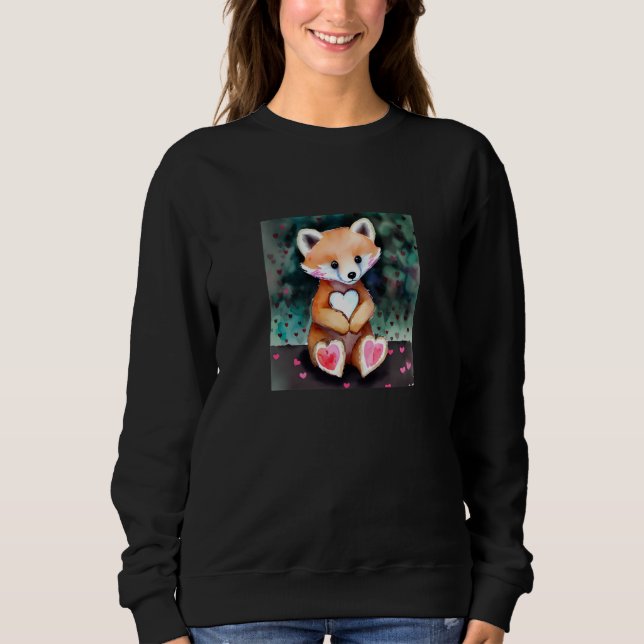 Valentine's Day Love Heart Fox Teddy Girlfriend Fi T Shirt (Framsida)